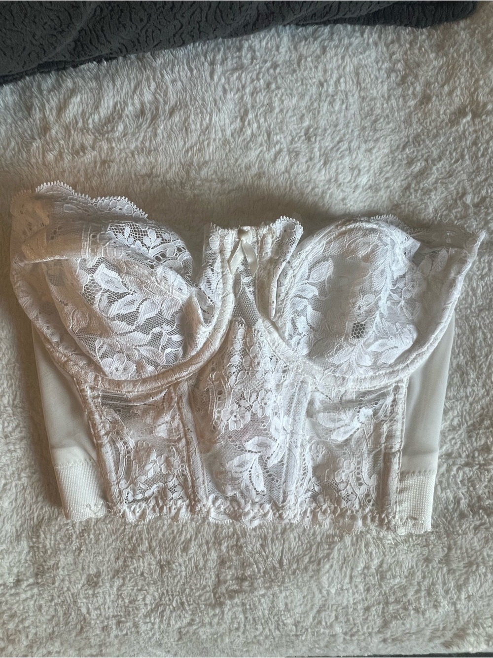 🤍 Vintage Fleur de Lace by Smarti’s Lace Bustier Bra – 34D 🤍